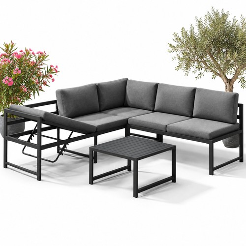 Set chairs aluminium corner - of,