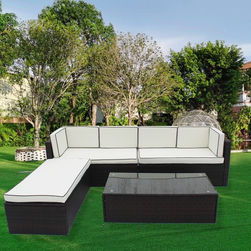 5seater shape rattan garden - l-shape,
